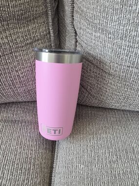 Yeti Pink Insulated Travel Tumbler with Stainless Rim